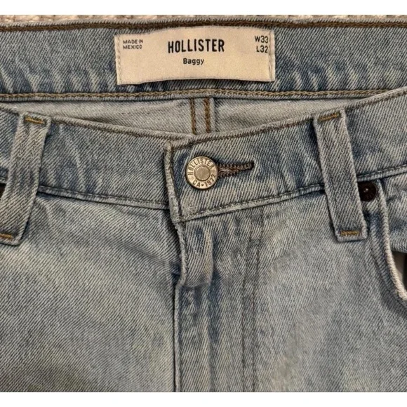 Hollister Baggy Wide-Leg Medium Wash Baggy Denim Jeans W30 L32 - Picture 5 of 5